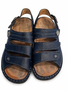 Finn Comfort Women’s Navy Blue Leather Sandals Size 36 Made in Germany